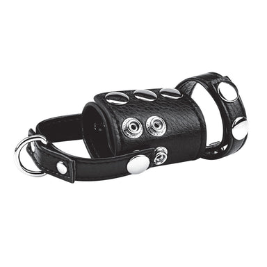 Blue Line Men Cock Ring With 2" Ball Stretcher & Optional Weight Ring