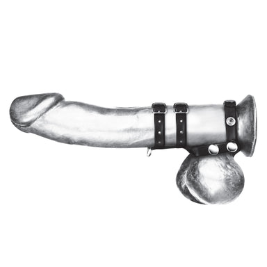 Blue Line Men Double Cock & Ball Strap With Lead