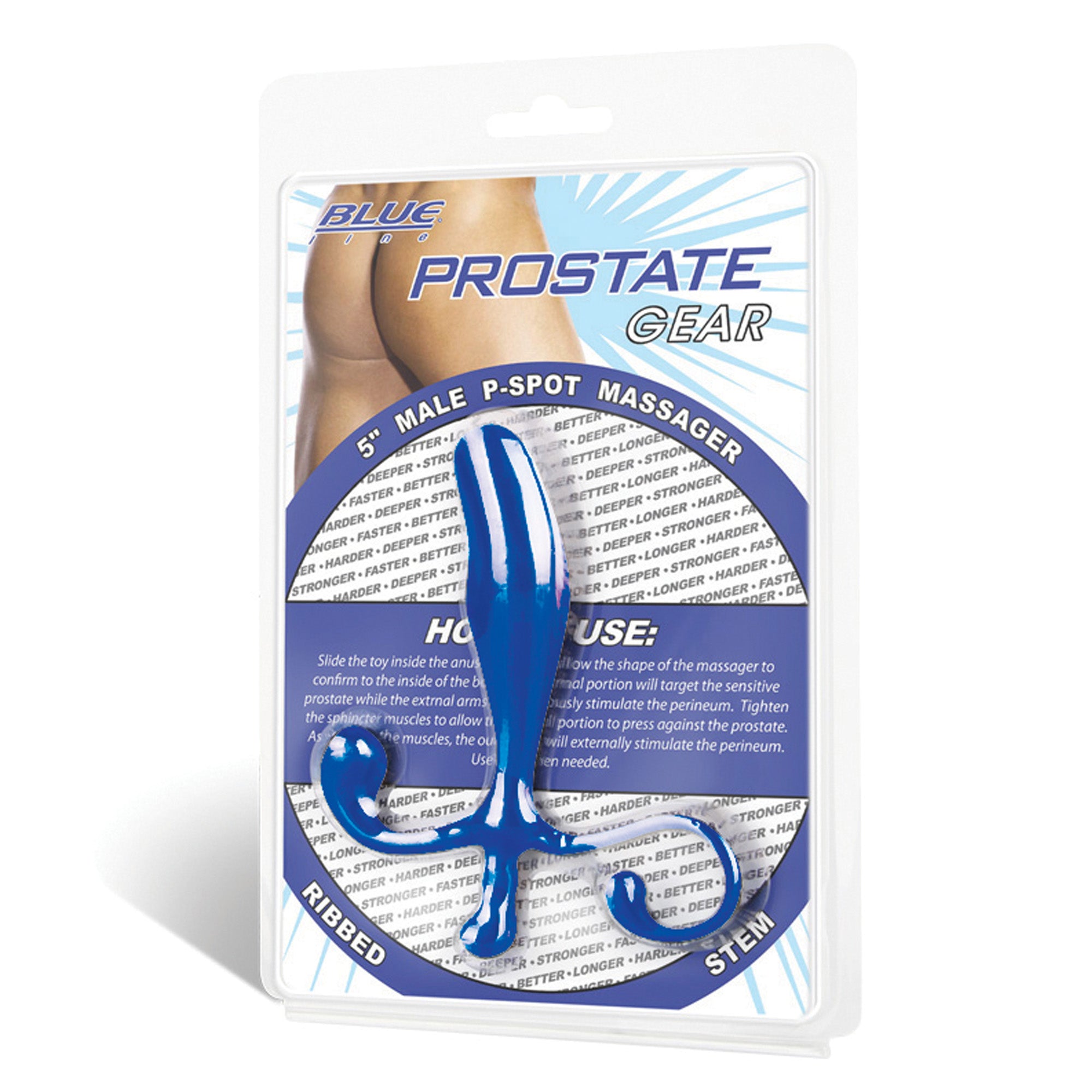 Blue Line Men 5" Male Prostate Pleasure Massager - Blue