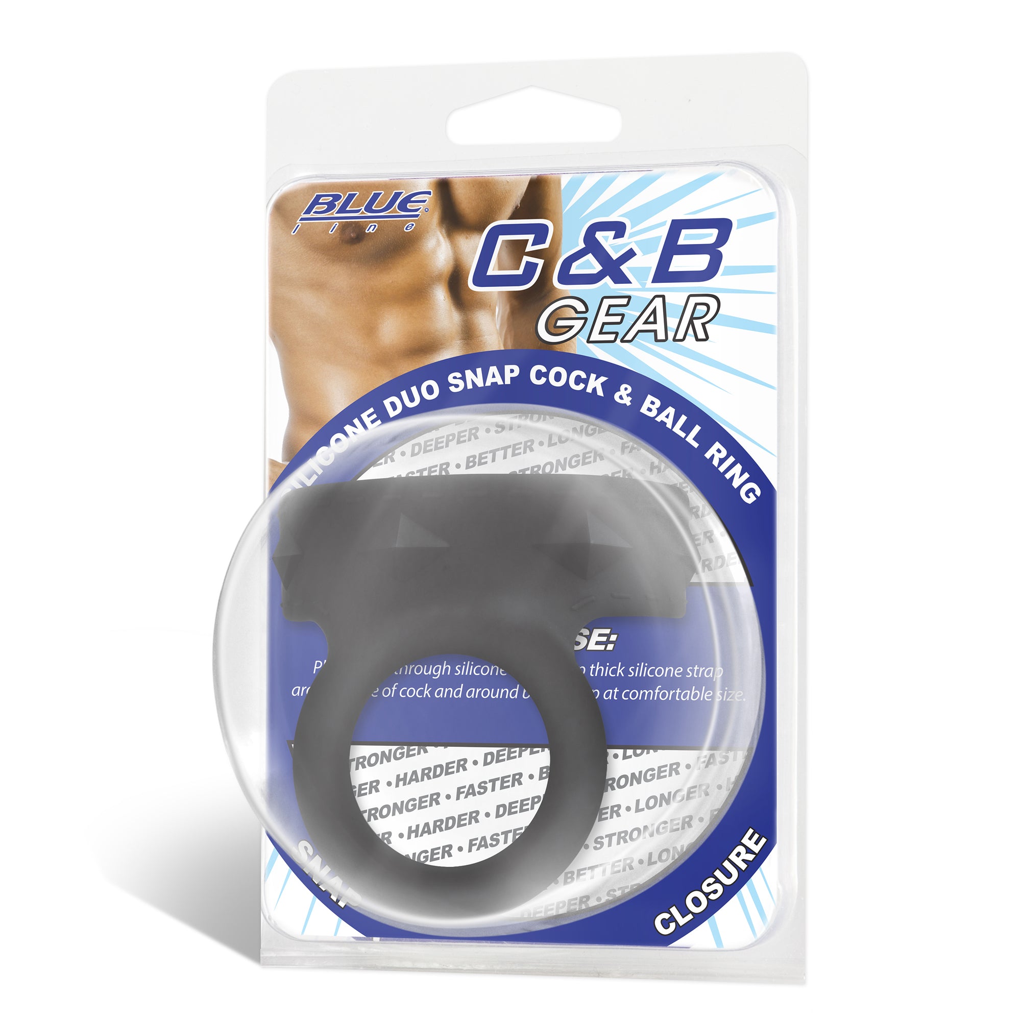 Blue Line Men Silicone Duo Snap Cock & Ball Ring