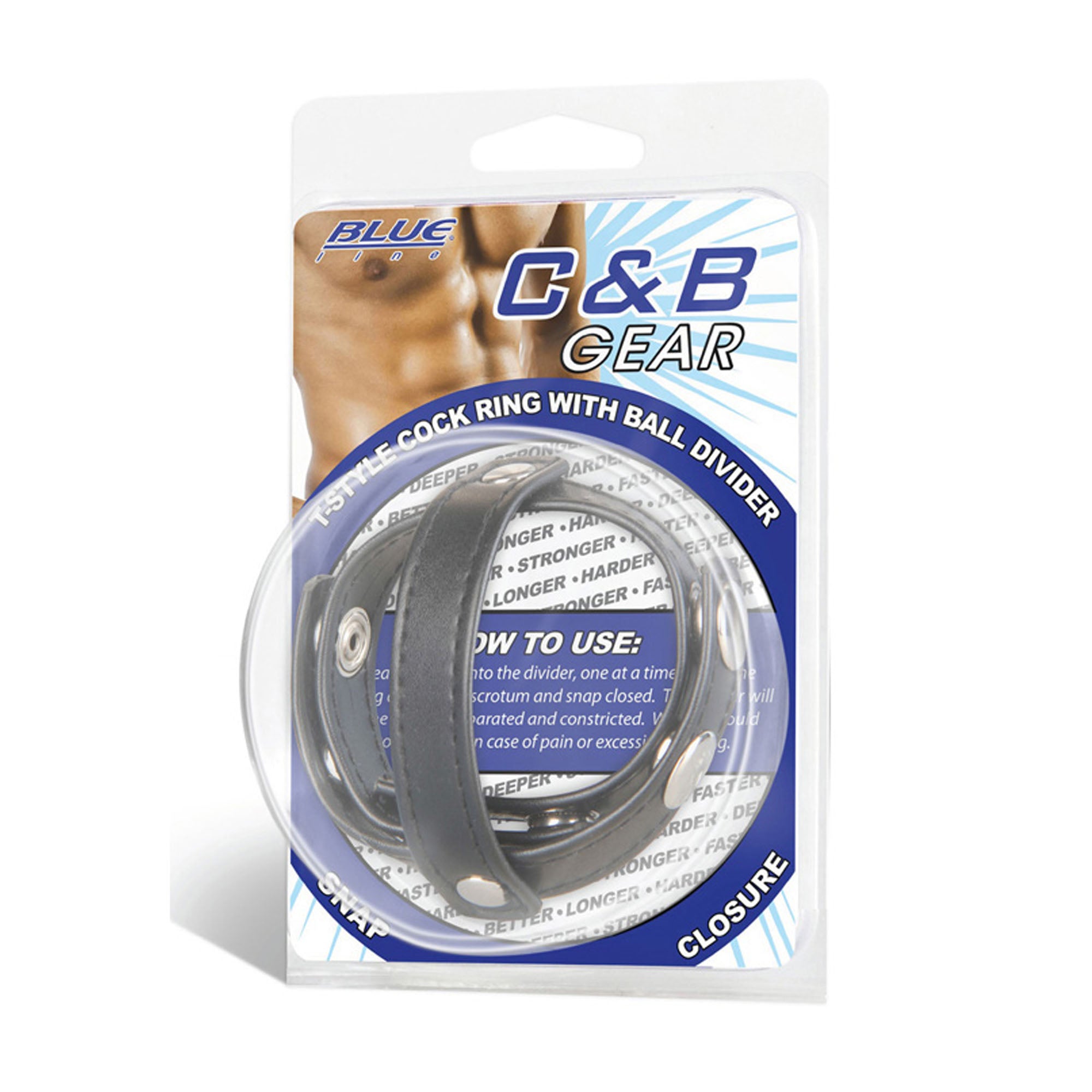 Blue Line Men T-Style Cock Ring with Ball Divider