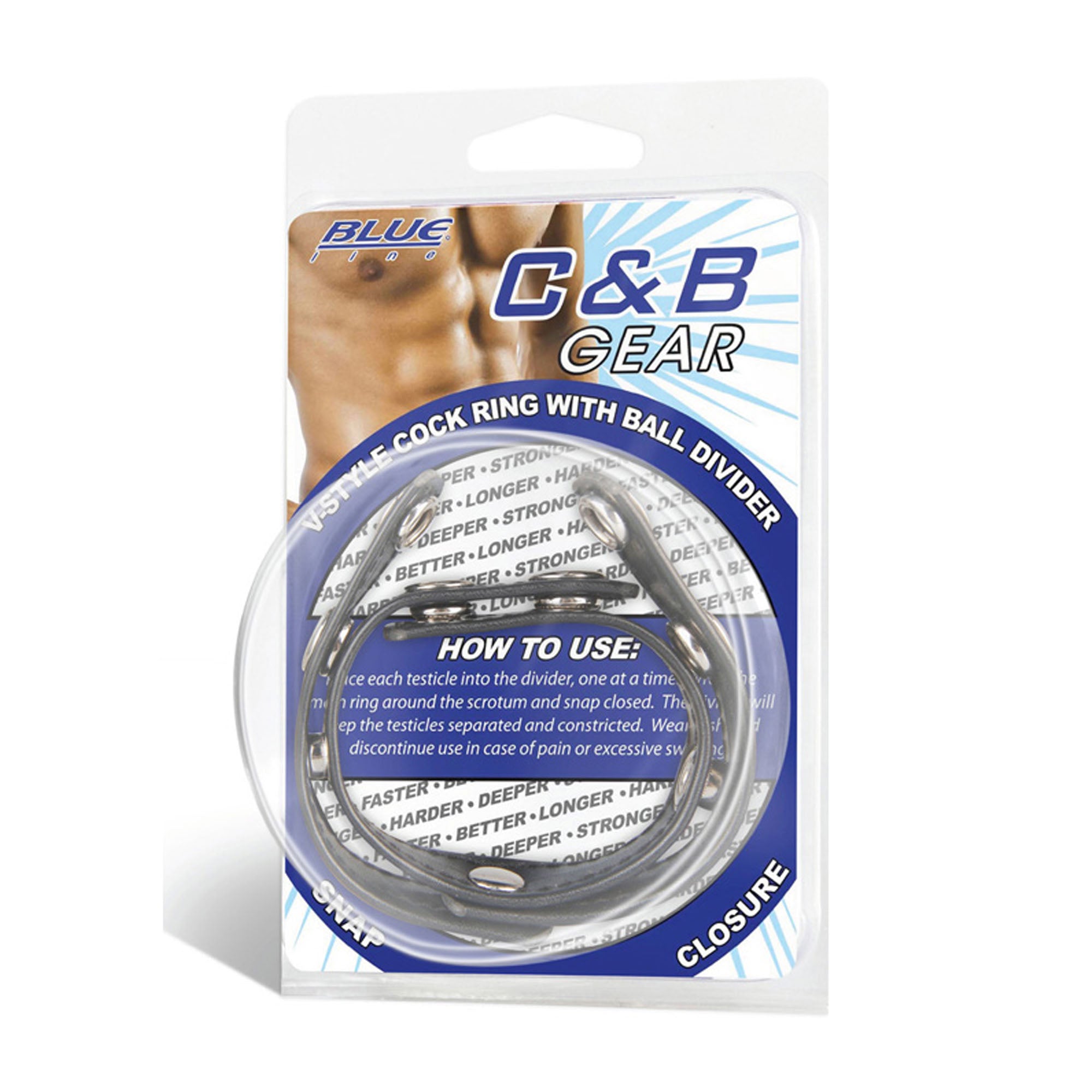 Blue Line Men V-Style Cock Ring with Ball Divider