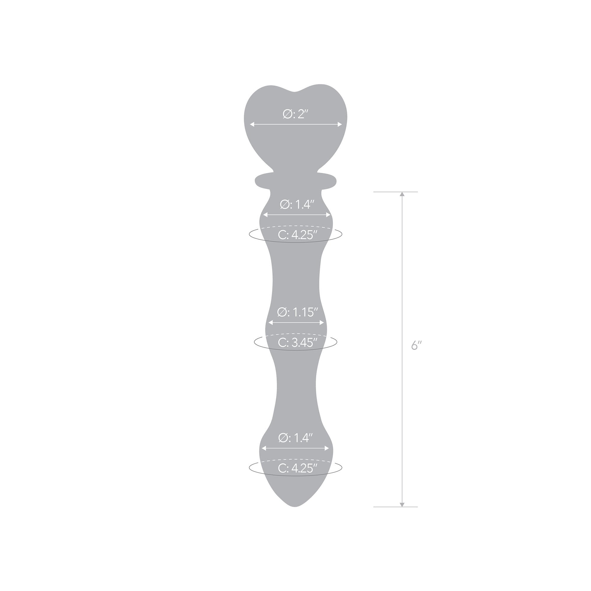 Specifications of the 8 inch Sweetheart Glass Dildo