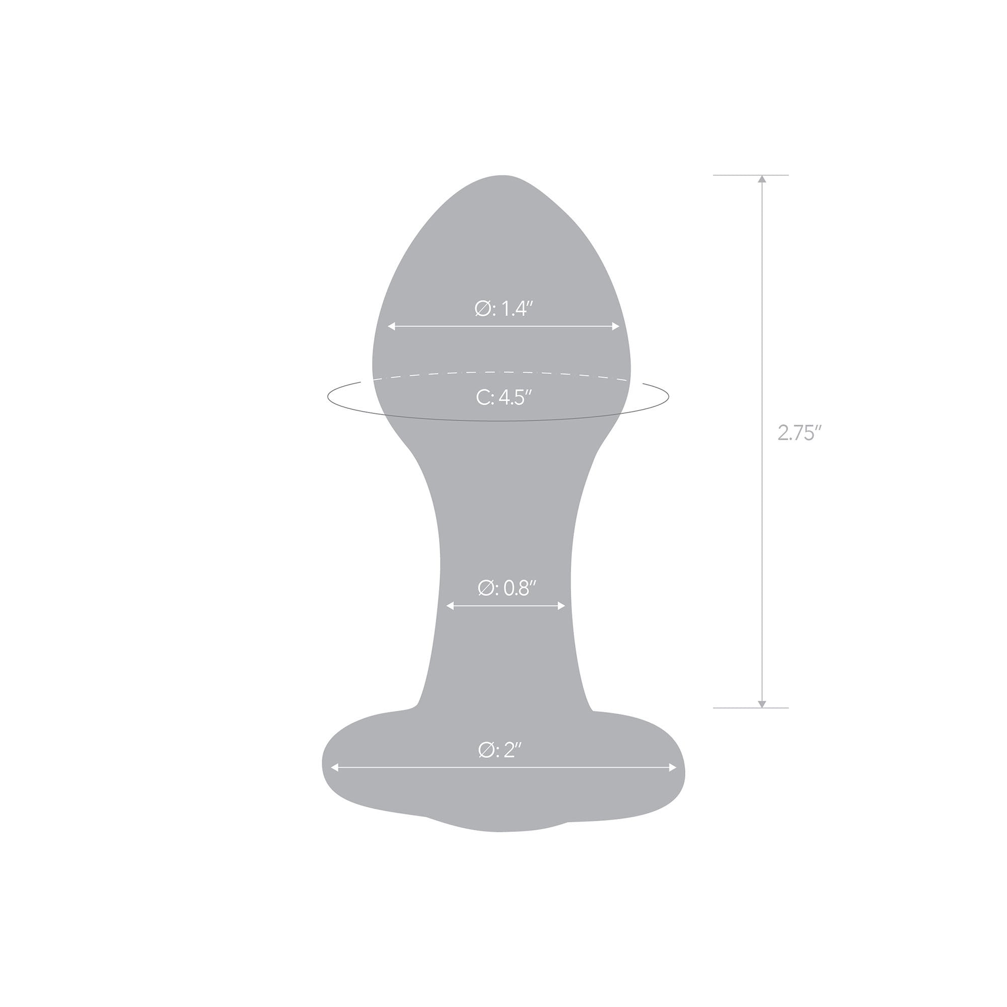 Specifications of the 3.5 inch Bling Bling Glass Butt Plug
