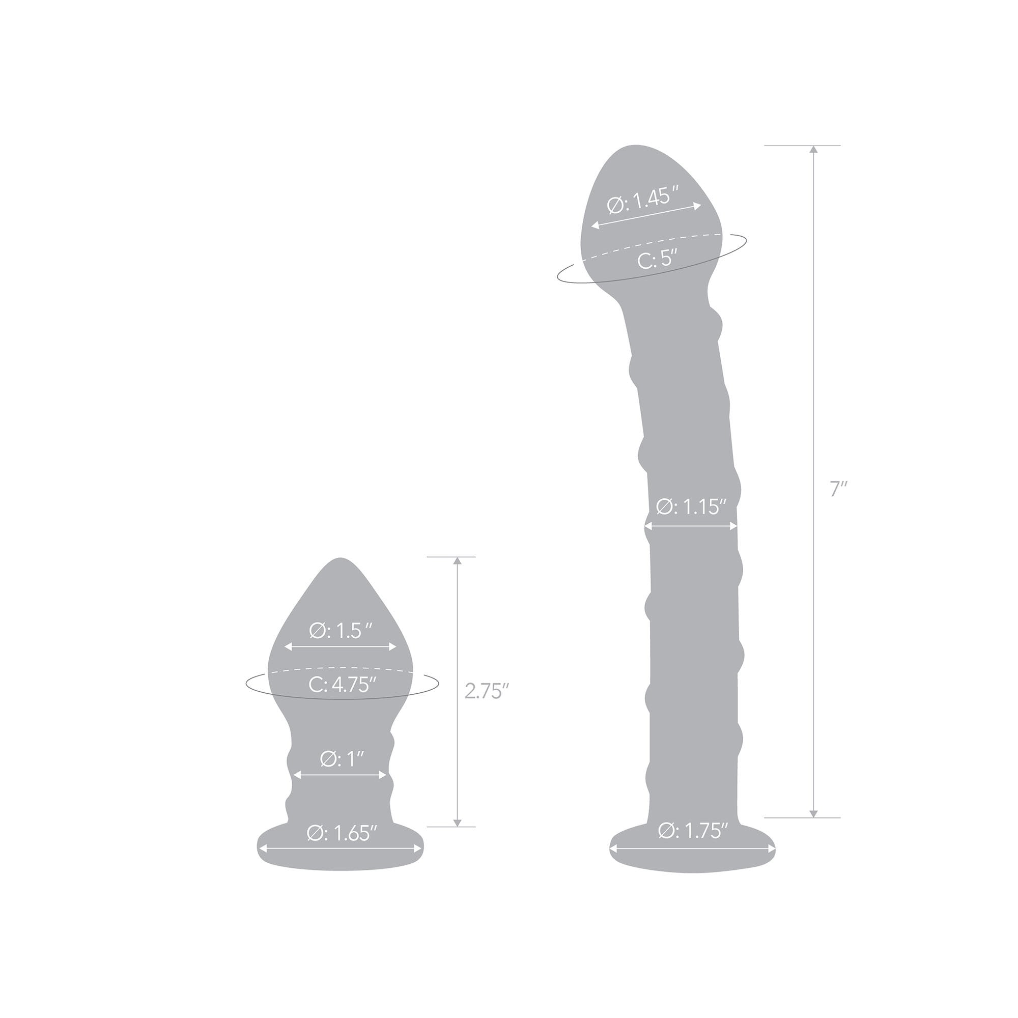 Double Penetration Glass Swirly Dildo & Butt Plug Set Double Penetration Glass Swirly Dildo & Butt Plug Set