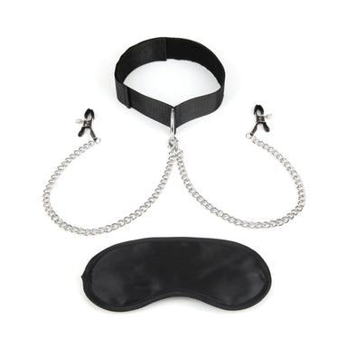Lux Fetish Collar And Nipple Clips