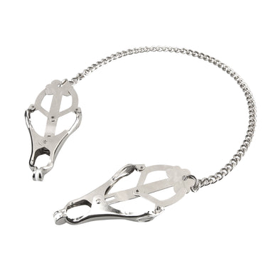 Lux Fetish Japanese Clover Nipple Clamps with Chain