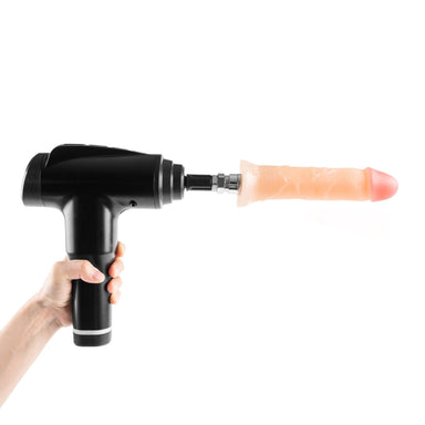 Lux Fetish Rechargeable Wireless Handheld Sex Machine With Realistic Dildo Attachment