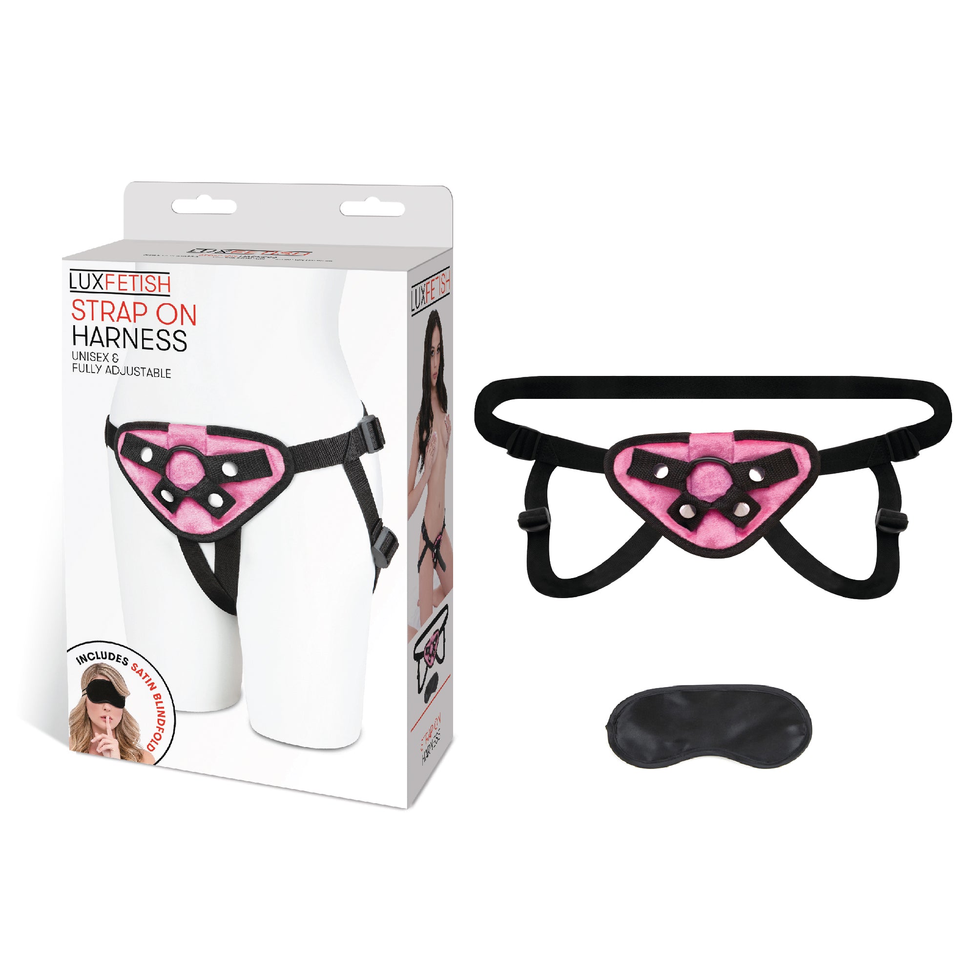 Lux Fetish Strap on Harness Pink