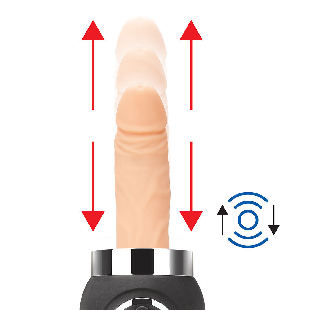 Thrusting Remote-Controlled Rechargeable Compact Sex Machine by Lux Fetish moves up and down