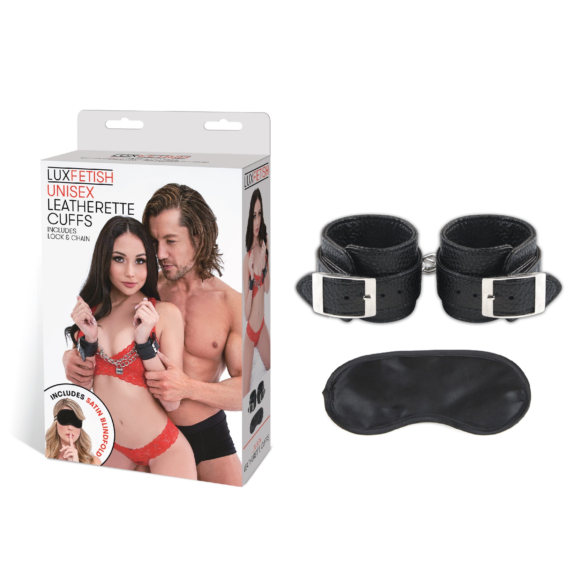 Lux Fetish Unisex Faux Leather BDSM Cuffs