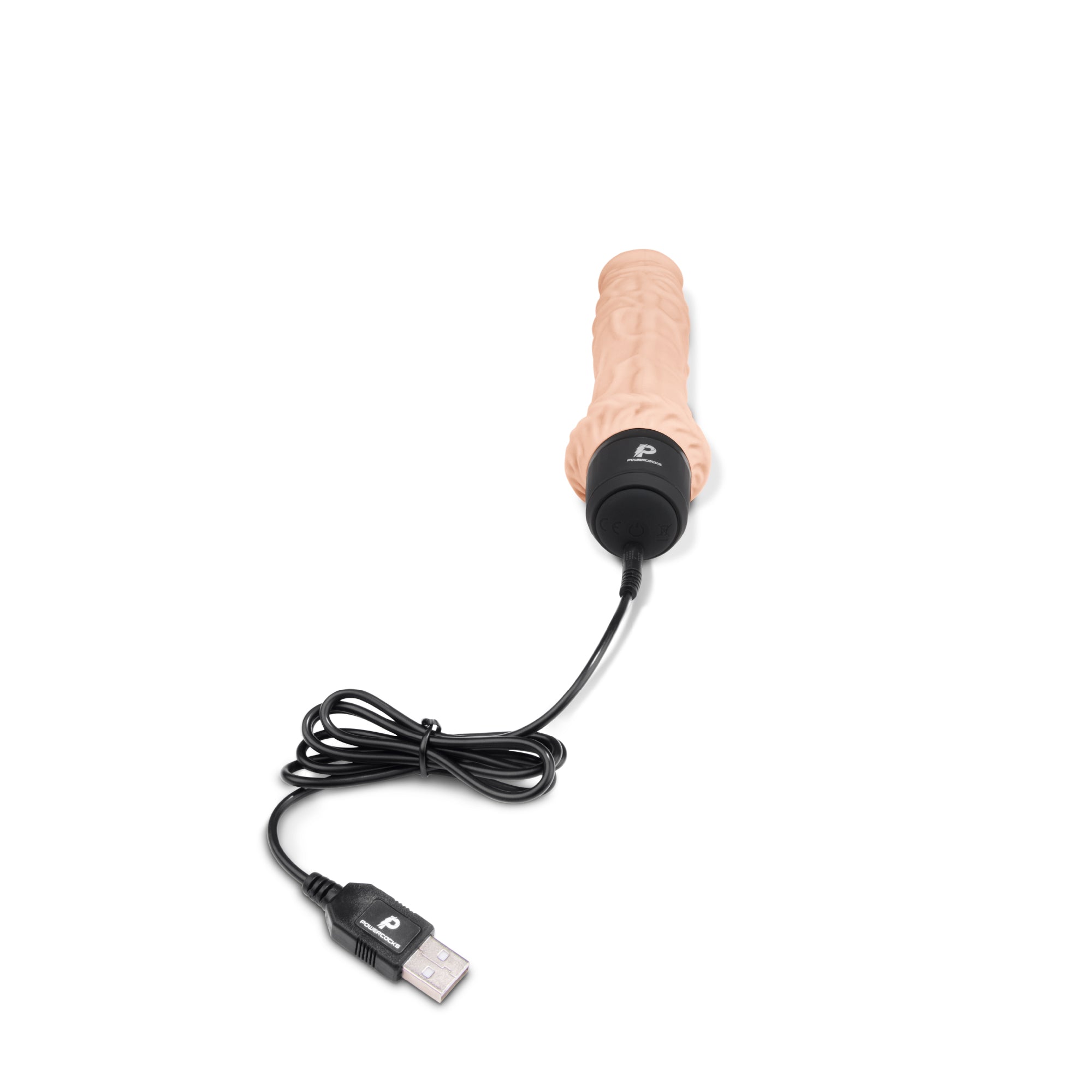 POWERCOCKS 8 Inches Girthy Realistic Vibrator Nude