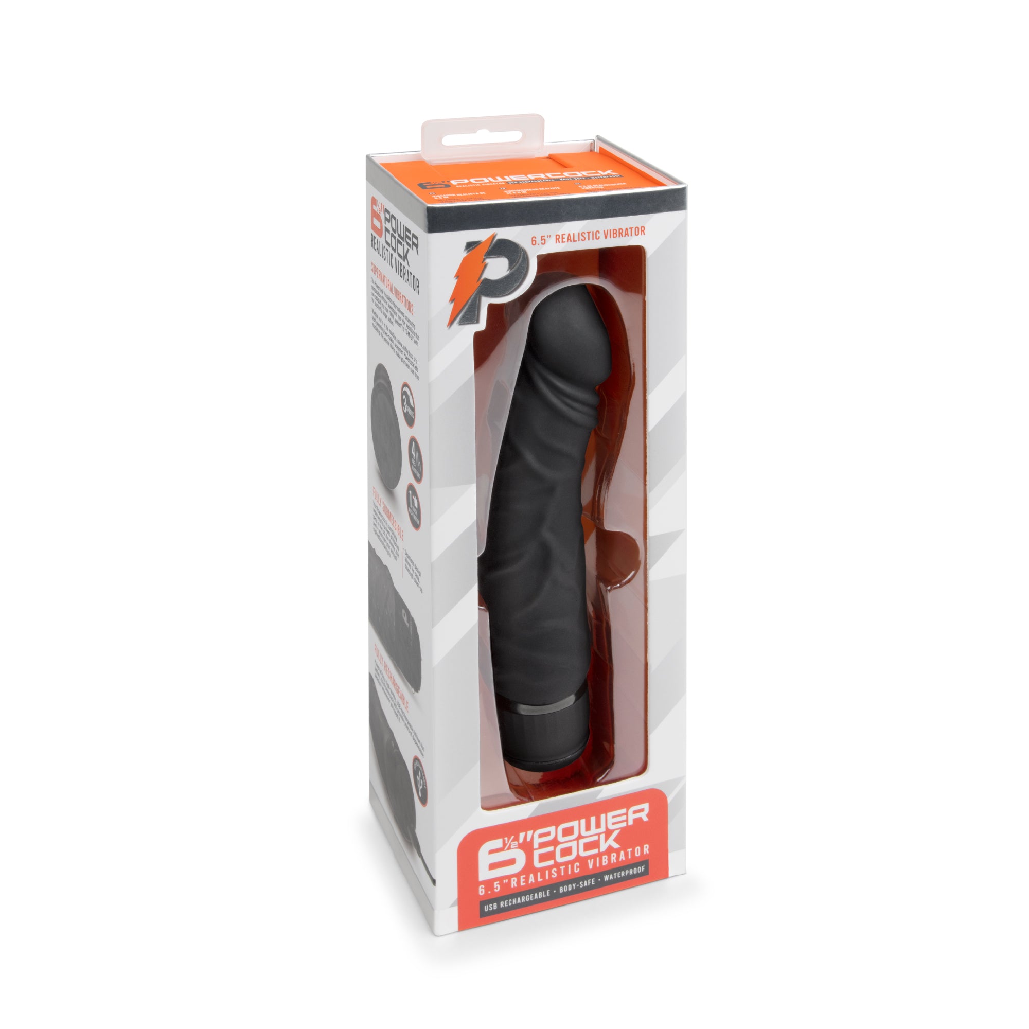 POWERCOCKS 6.5" Realistic Vibrator (Black) | Lux Fetish POWERCOCKS 6.5" Realistic Vibrator (Black) | Lux Fetish