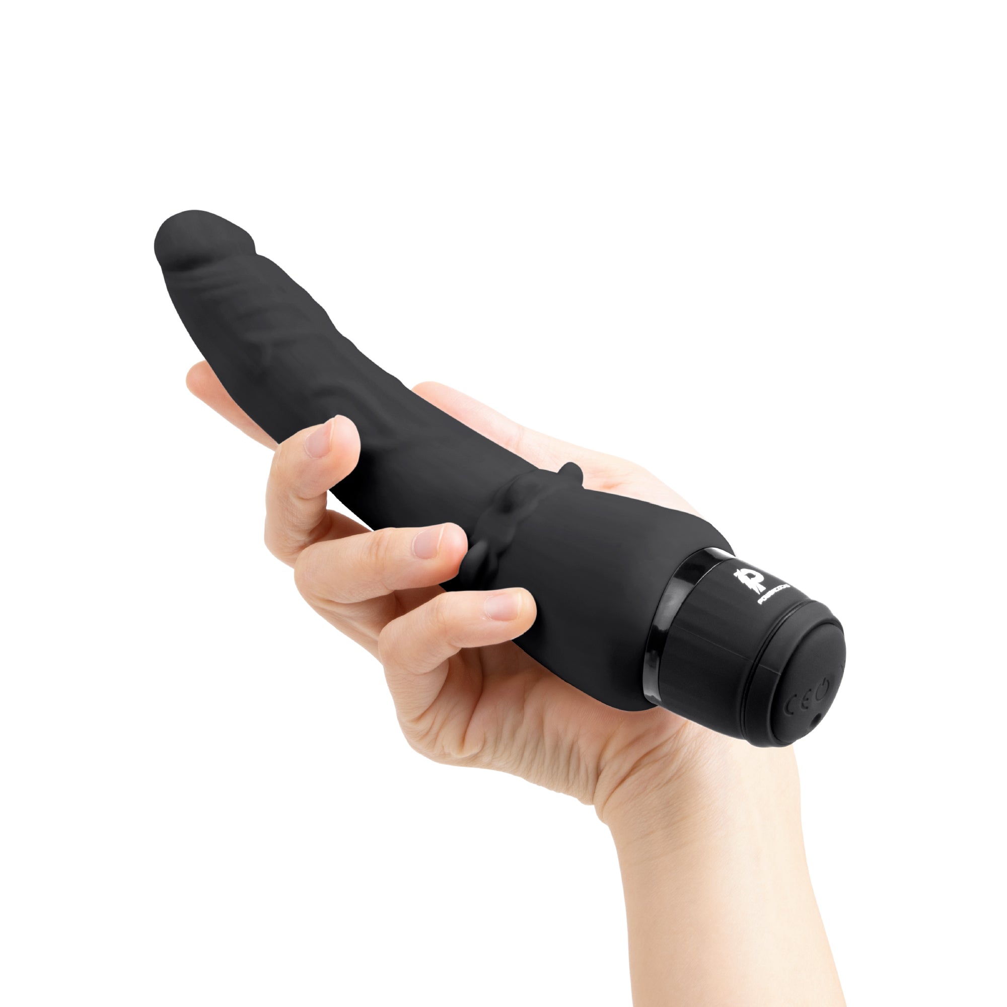 POWERCOCKS 7 Inches Slim Anal Realistic Vibrator Black
