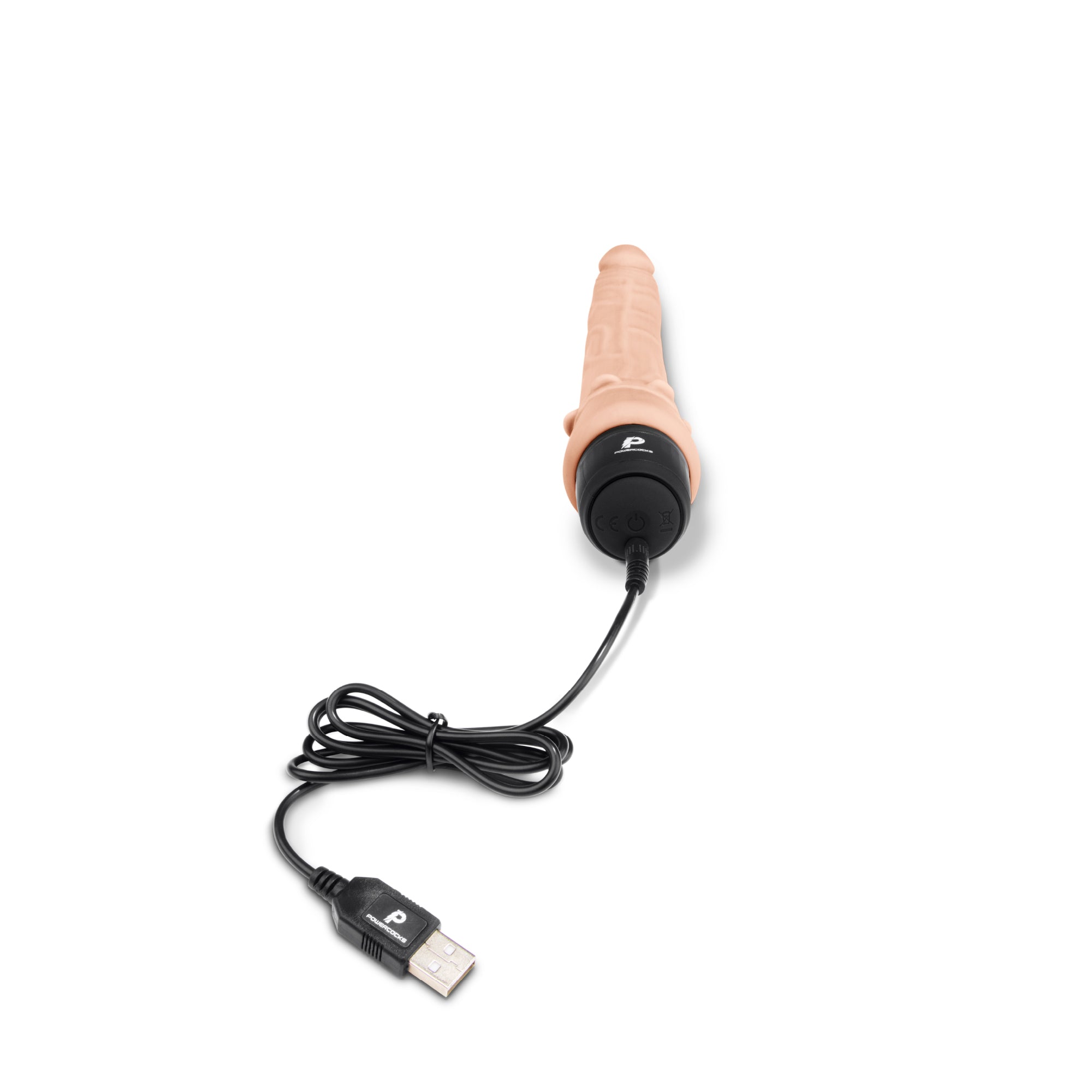 POWERCOCKS 7 Inches Slim Anal Realistic Vibrator Nude