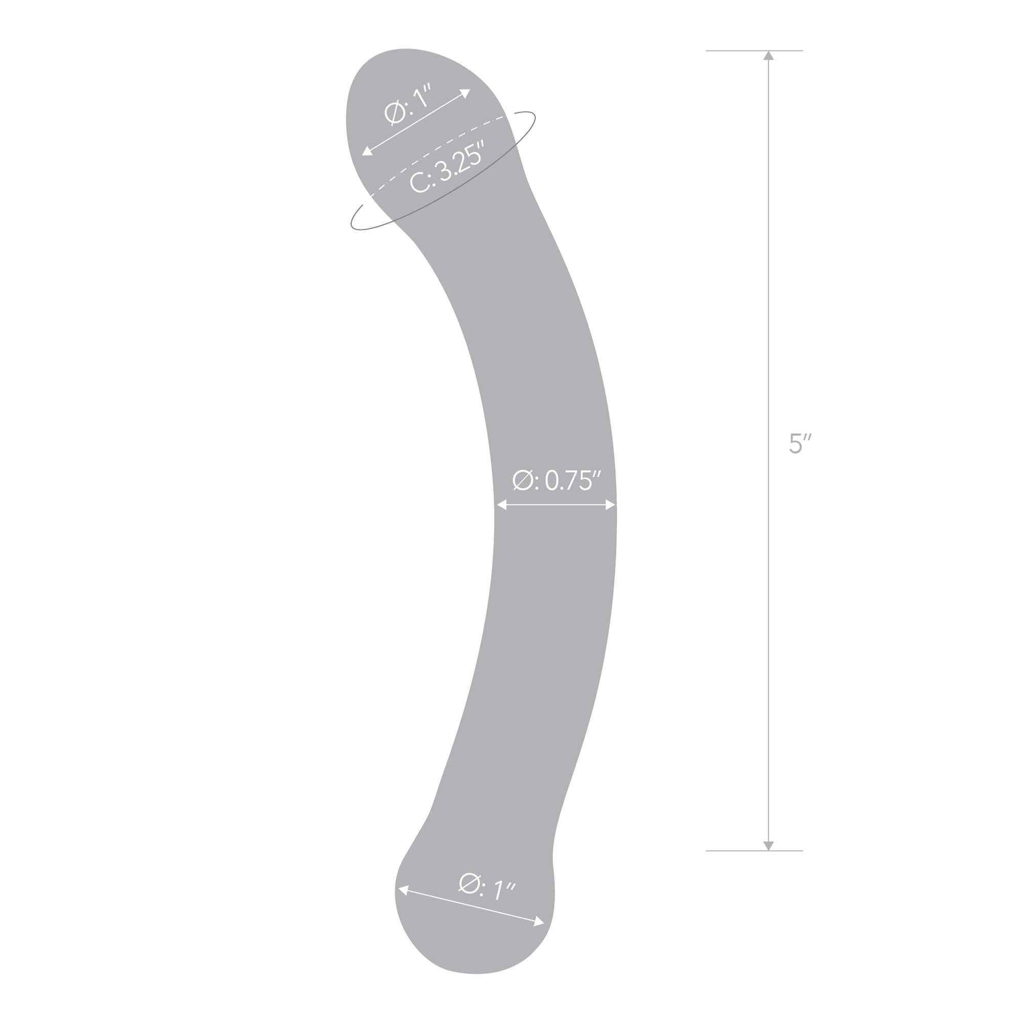 Specifications of the Gläs 6 inch Curved G-spot Blue Glass Dildo