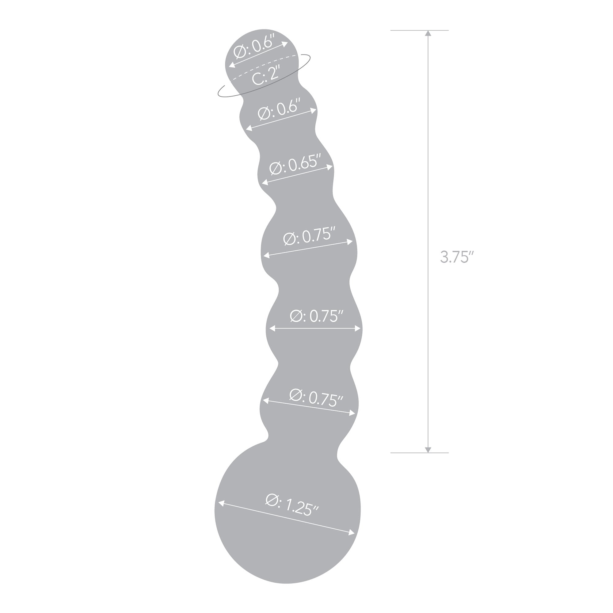 Specifications of the Gläs 5 inch Curved Glass Beaded Dildo