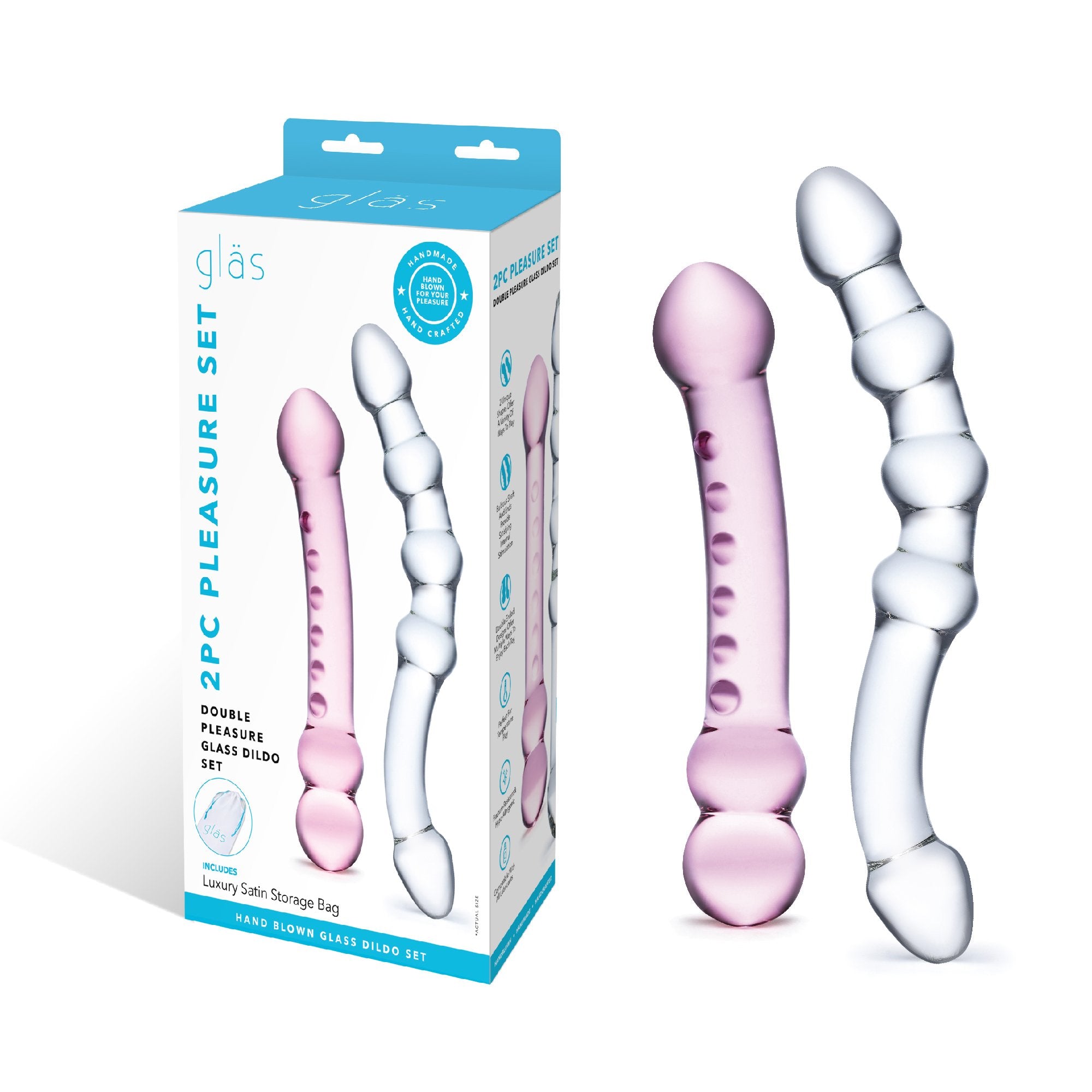 Double Pleasure Glass Dildo Set - Premium Sex Toys | Gls - Lux Fetish Double Pleasure Glass Dildo Set - Premium Sex Toys | Gls - Lux Fetish