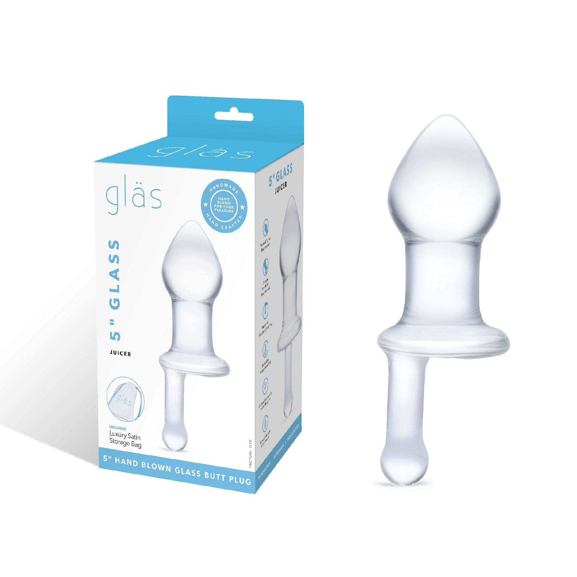 Packaging of the Gläs 5 inch Glass Juicer Glass Butt Plug