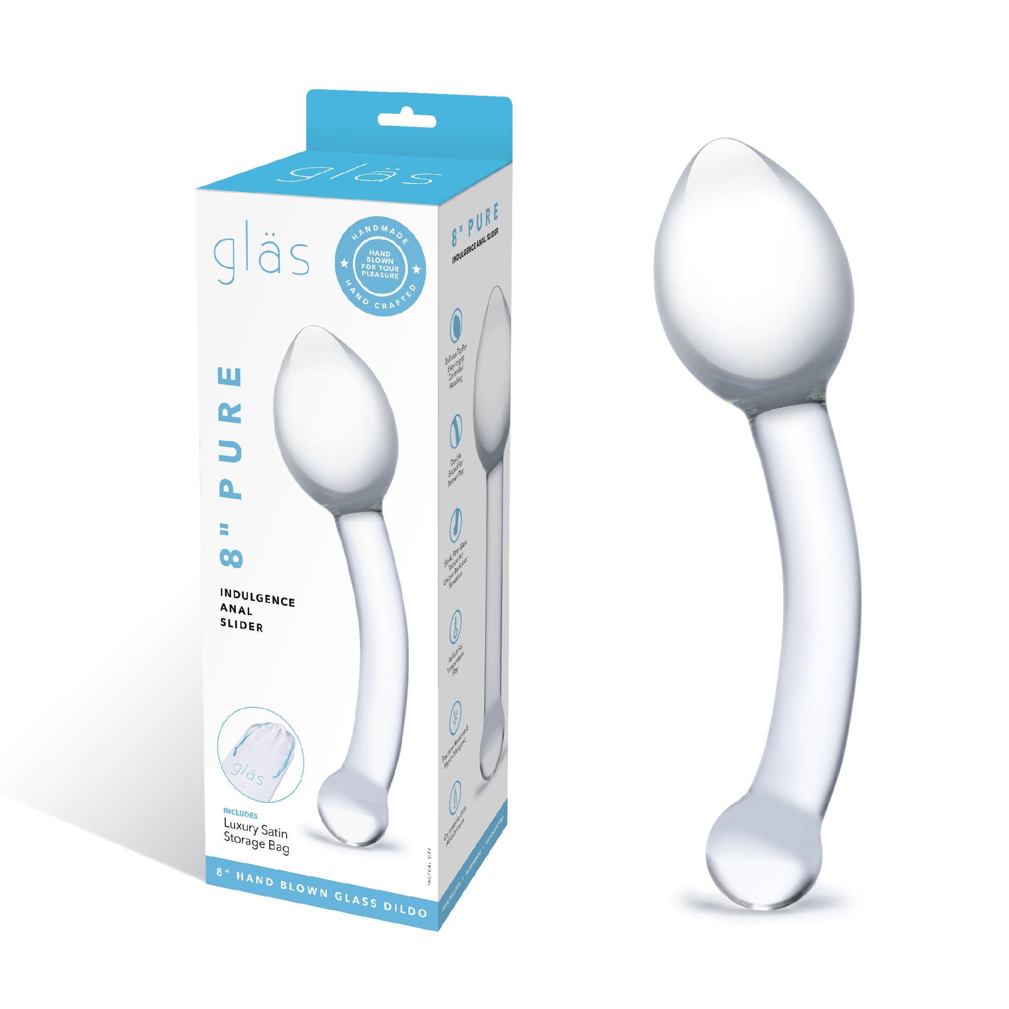 Packaging of the Gläs Pure Indulgence Anal Slider Glass Anal Toy