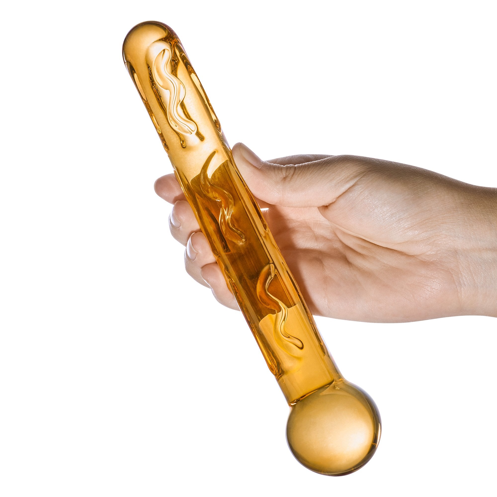 Orange Tickler Glass Dildo, Slightly Curved For Precision Stimulation Orange Tickler Glass Dildo, Slightly Curved For Precision Stimulation