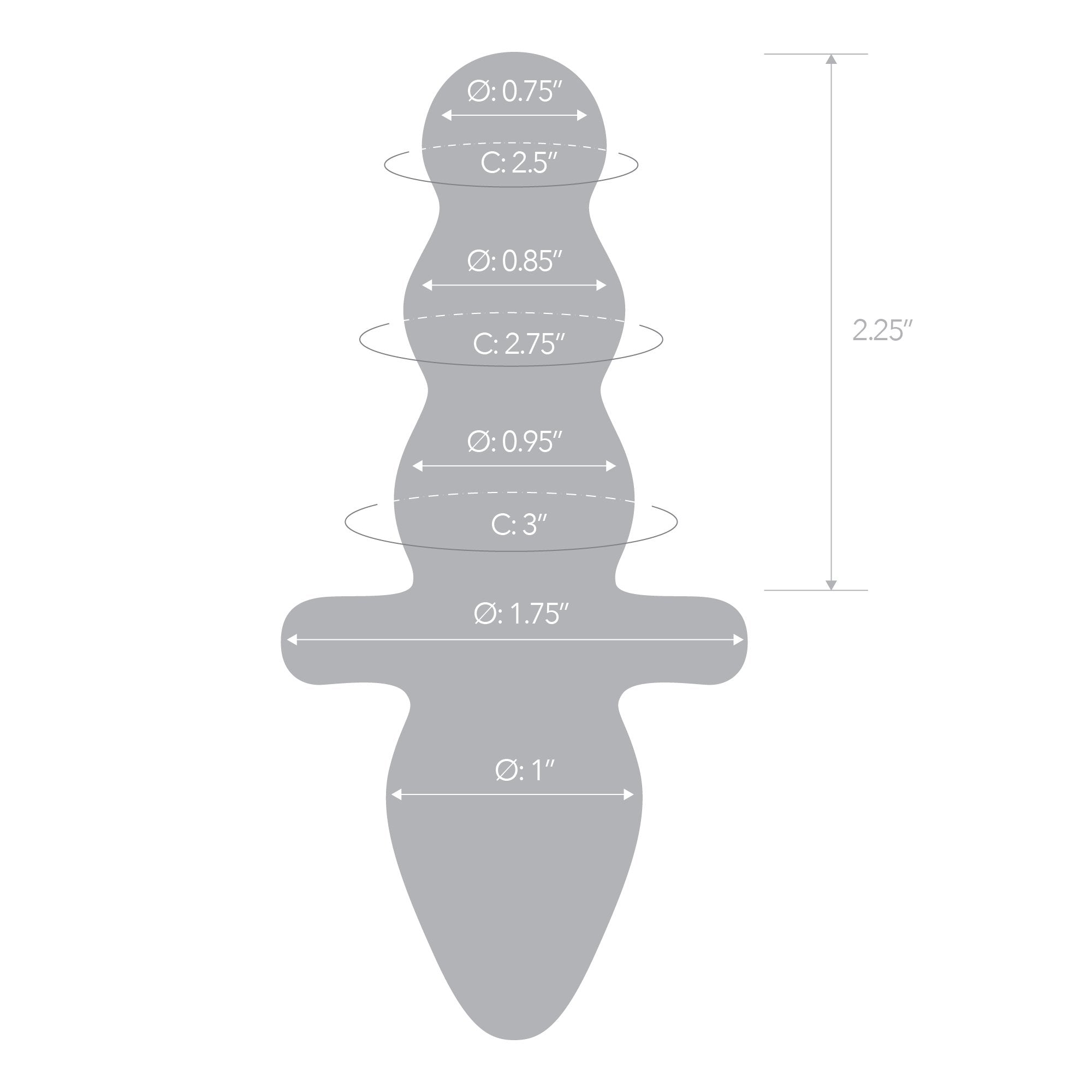 Specifications of the Gläs Titus Beaded Glass Butt Plug