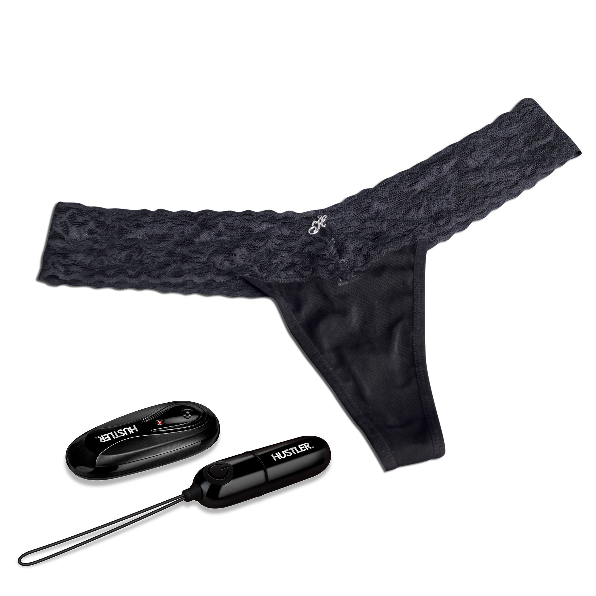 New Secrets Lace Thone Vibrating Panties Black Underwear W/Remote