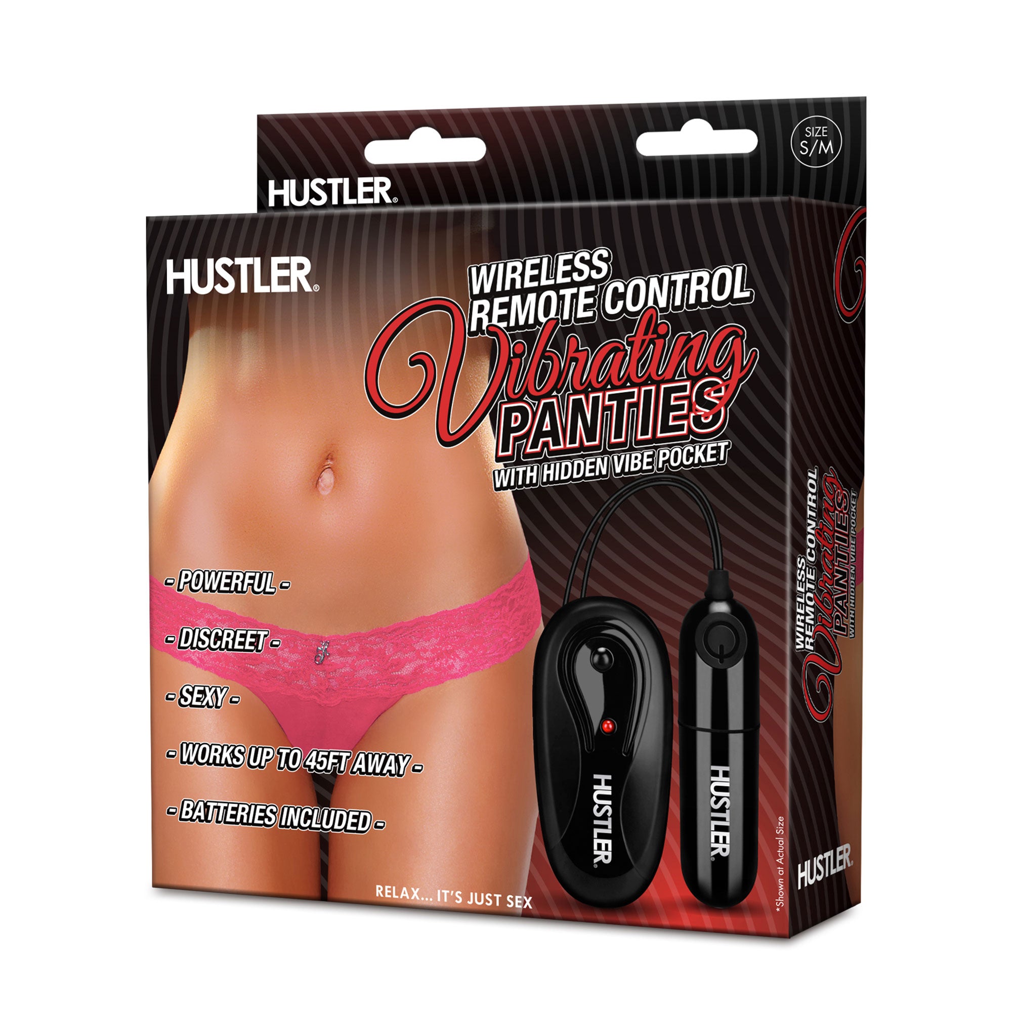 Hustler Wireless Remote Control Vibrating Panties with Hidden Vibe Pocket - Black