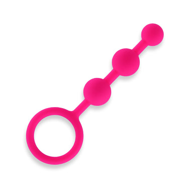 Hustler Seamless Silicone Anal Beads 3 Balls - Hot Pink