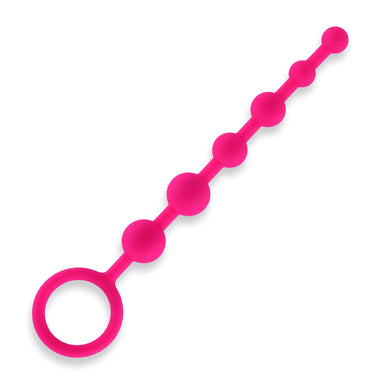 Hustler Seamless Silicone Anal Beads 6 Balls - Hot Pink