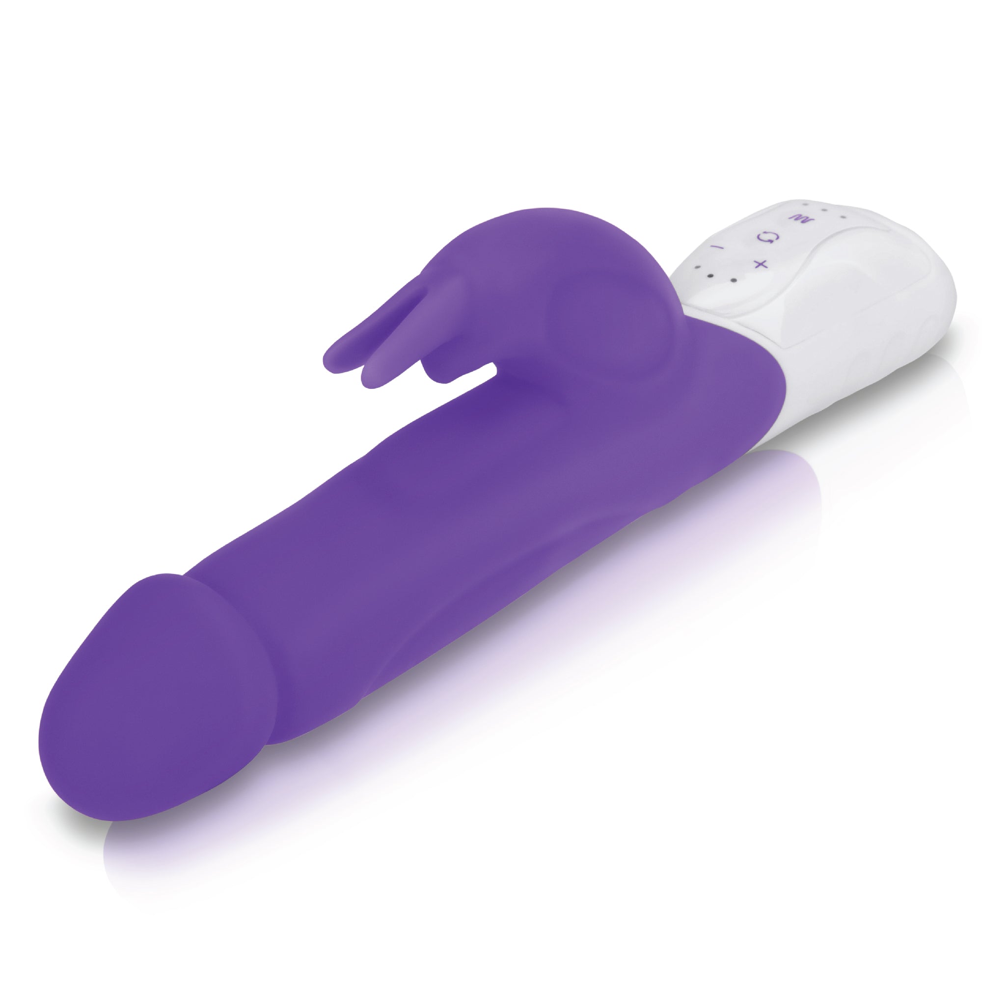 Rabbit Essentials Realistic Rabbit Vibrator with Throbbing Shaft Purple